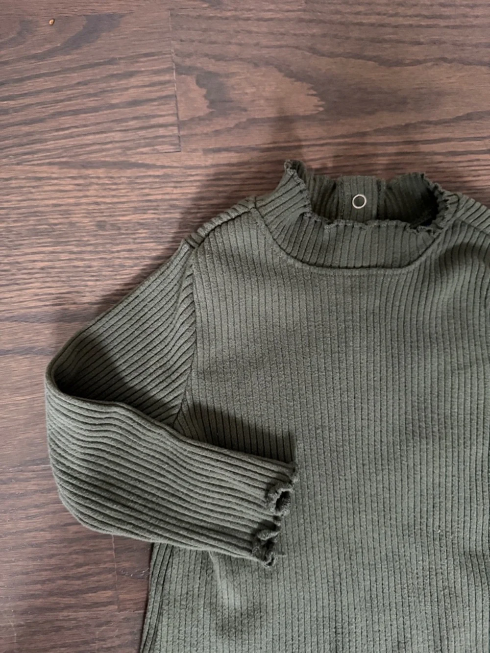 Old Navy Olive Green Ribbed Flare Pants Set | 6-12M